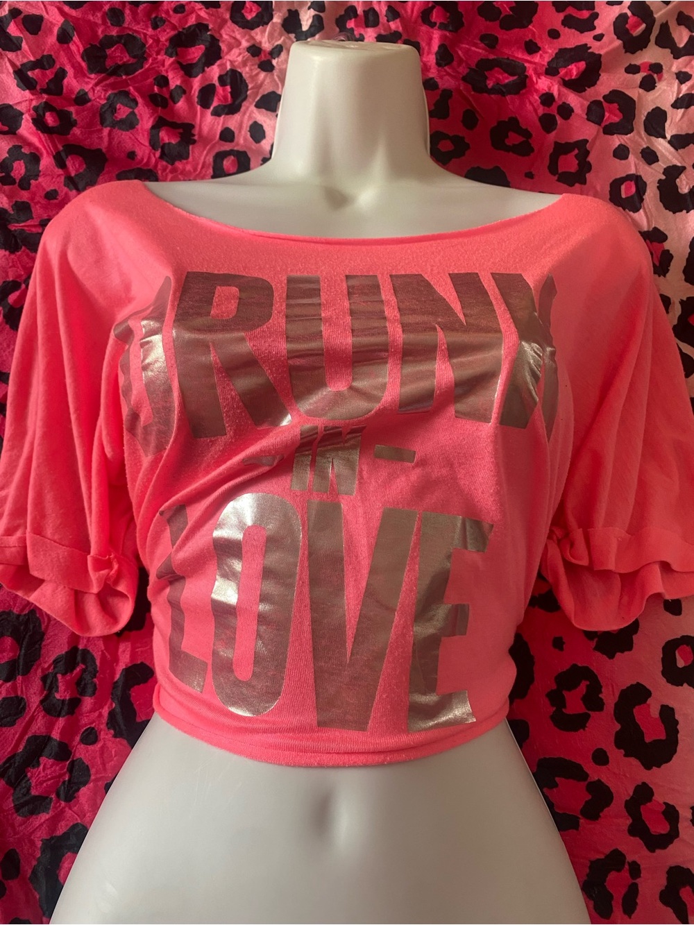 Rue 21 Drunk In Love Distressed Crop Top Woman’s Size Large